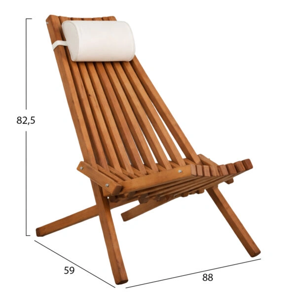 ΠΟΛΥΘΡΟΝΑ LOUNGE ΜΕ ΜΑΞΙΛΑΡΑΚΙ ΠΤΥΣΣΟΜΕΝΗ SHIGAN HM6530 ΞΥΛΟ ΑΚΑΚΙΑΣ 88x59x82.5Υεκ