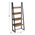 ΡΑΦΙΕΡΑ IZABEL HM18376.01 ΜΕΤΑΛΛΟ--ΜΕΛΑΜΙΝΗ ΣΕ OAK 75x36x185Υεκ.