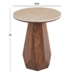 ΤΡΑΠΕΖΙ ΒΟΗΘΗΤΙΚΟ VENERA HM18442 ΚΕΡΑΜΙΚΟ TOP ΟΨΗ ΤΡΑΒΕΡΤΙΝΑΣ-MDF ΚΑΡΥΔΙ Φ45x50Υεκ.