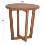ΤΡΑΠΕΖΙ ΜΕΣΗΣ ΣΤΡΟΓΓΥΛΟ KOLIN HM6650 ΞΥΛΟ TEAK ΦΥΣΙΚΟ Φ65x65Υεκ.