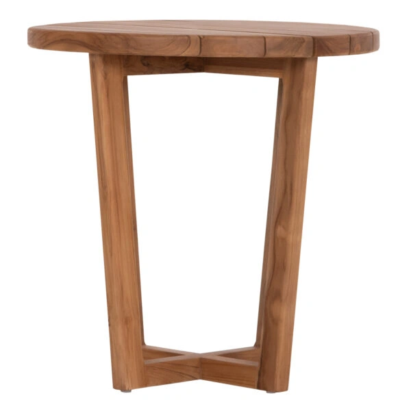 ΤΡΑΠΕΖΙ ΜΕΣΗΣ ΣΤΡΟΓΓΥΛΟ KOLIN HM6650 ΞΥΛΟ TEAK ΦΥΣΙΚΟ Φ65x65Υεκ.