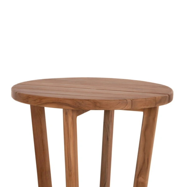 ΤΡΑΠΕΖΙ ΜΕΣΗΣ ΣΤΡΟΓΓΥΛΟ KOLIN HM6650 ΞΥΛΟ TEAK ΦΥΣΙΚΟ Φ65x65Υεκ.