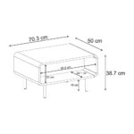 Τραπεζάκι σαλονιού Draen Megapap χρώμα sepet oak 70,3x50x38,7εκ.