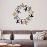 Διακοσμητικό τοίχου Spiral Flock Megapap μεταλλικό χρώμα μαύρο - bronze - ασημί 87x87εκ.