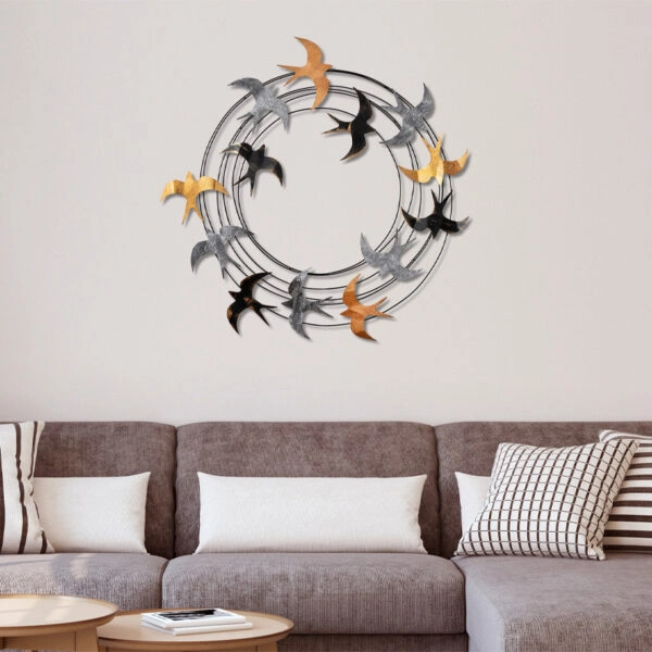 Διακοσμητικό τοίχου Spiral Flock Megapap μεταλλικό χρώμα μαύρο - bronze - ασημί 87x87εκ.