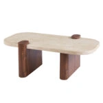 ΤΡΑΠΕΖΙ ΣΑΛΟΝΙΟΥ ARDEN HM18435 MDF TOP ΟΨΗ ΤΡΑΒΕΡΤΙΝΑΣ-MDF ΠΟΔΙΑ ΚΑΡΥΔΙ 120x60x40Υεκ