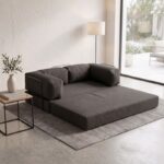 Καναπές - κρεβάτι Comfort Megapap τριθέσιος υφασμάτινος χρώμα ανθρακί 190x95x75εκ.