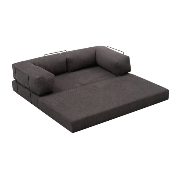 Καναπές - κρεβάτι Comfort Megapap τριθέσιος υφασμάτινος χρώμα ανθρακί 190x95x75εκ.