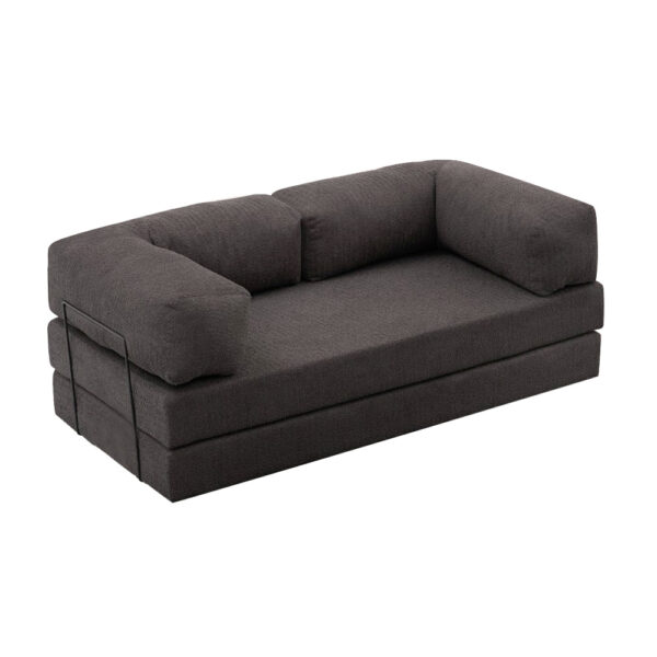 Καναπές - κρεβάτι Comfort Megapap τριθέσιος υφασμάτινος χρώμα ανθρακί 190x95x75εκ.