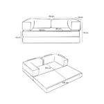 Καναπές - κρεβάτι Comfort Megapap τριθέσιος υφασμάτινος χρώμα ανθρακί 190x95x75εκ.