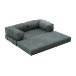 Καναπές - κρεβάτι Comfort Megapap τριθέσιος υφασμάτινος χρώμα μέντα 190x95x75εκ.