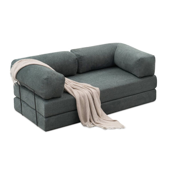 Καναπές - κρεβάτι Comfort Megapap τριθέσιος υφασμάτινος χρώμα μέντα 190x95x75εκ.