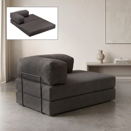 Καναπές - κρεβάτι Comfort Megapap διθέσιος υφασμάτινος χρώμα ανθρακί 140x95x75εκ.