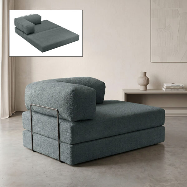 Καναπές - κρεβάτι Comfort Megapap διθέσιος υφασμάτινος χρώμα μέντα 140x95x75εκ.