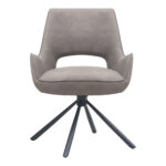 Πολυθρόνα τραπεζαρίας Alessia Megapap περιστρεφόμενη elephant grey ύφασμα - μεταλλικό μαύρο πόδι 58x66x85εκ.