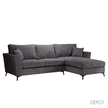 BOEL ΚΑΝΑΠΕΣ ΓΩΝΙΑ ΔΕΞΙΑ ΓΚΡΙ LINCOLN D 90 280x170x92cm