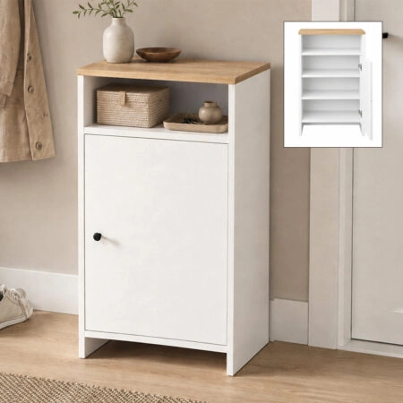 Παπουτσοθήκη – Ντουλάπι Talsa Megapap χρώμα λευκό – sapphire oak 50×35,3×86εκ.