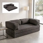 Καναπές - κρεβάτι Comfort Megapap τριθέσιος υφασμάτινος χρώμα ανθρακί 190x95x75εκ.