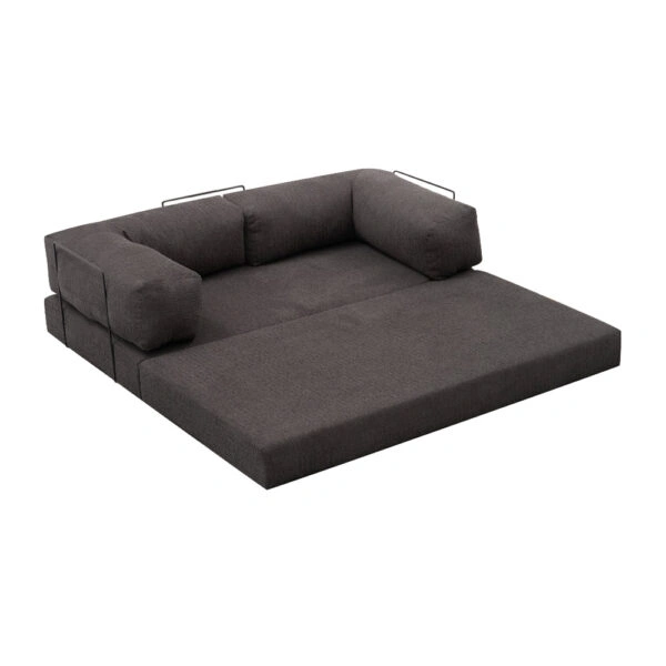 Καναπές - κρεβάτι Comfort Megapap τριθέσιος υφασμάτινος χρώμα ανθρακί 190x95x75εκ.