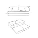 Καναπές - κρεβάτι Comfort Megapap τριθέσιος υφασμάτινος χρώμα μέντα 190x95x75εκ.