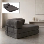 Καναπές - κρεβάτι Comfort Megapap διθέσιος υφασμάτινος χρώμα ανθρακί 140x95x75εκ.