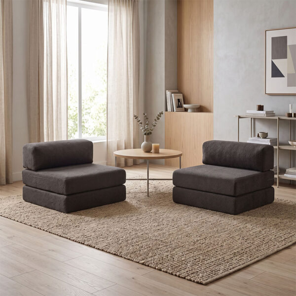 Καναπές - κρεβάτι Comfort Megapap τριθέσιος υφασμάτινος χρώμα ανθρακί 190x95x75εκ.