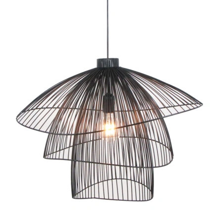 CORAL ΦΩΤΙΣΤΙΚΟ ΟΡΟΦΗΣ 58x55x44cm ΜΕΤΑΛΛΟ ΜΑΥΡΟ