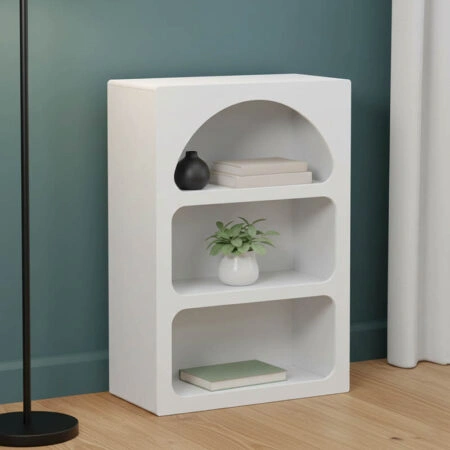 Βιβλιοθήκη-ραφιέρα Emersi mdf σε λευκή απόχρωση 70x35x100εκ
