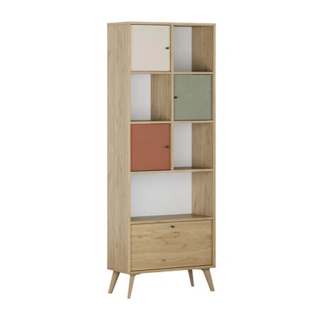 Βιβλιοθήκη Terra χρώμα florida oak 67x30x181εκ.