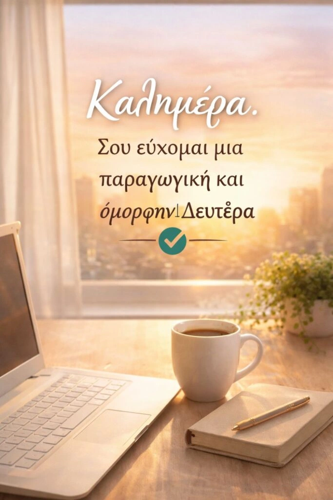 Ευχές για καλημέρα Δευτέρας, Σου εύχομαι μια παραγωγική και όμορφη Δευτέρα