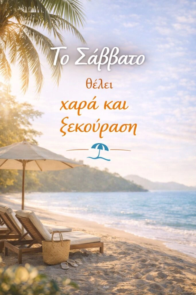 Ευχές για καλημέρα Σαββάτου.  Το Σάββατο θέλει χαρά και ξεκούραση