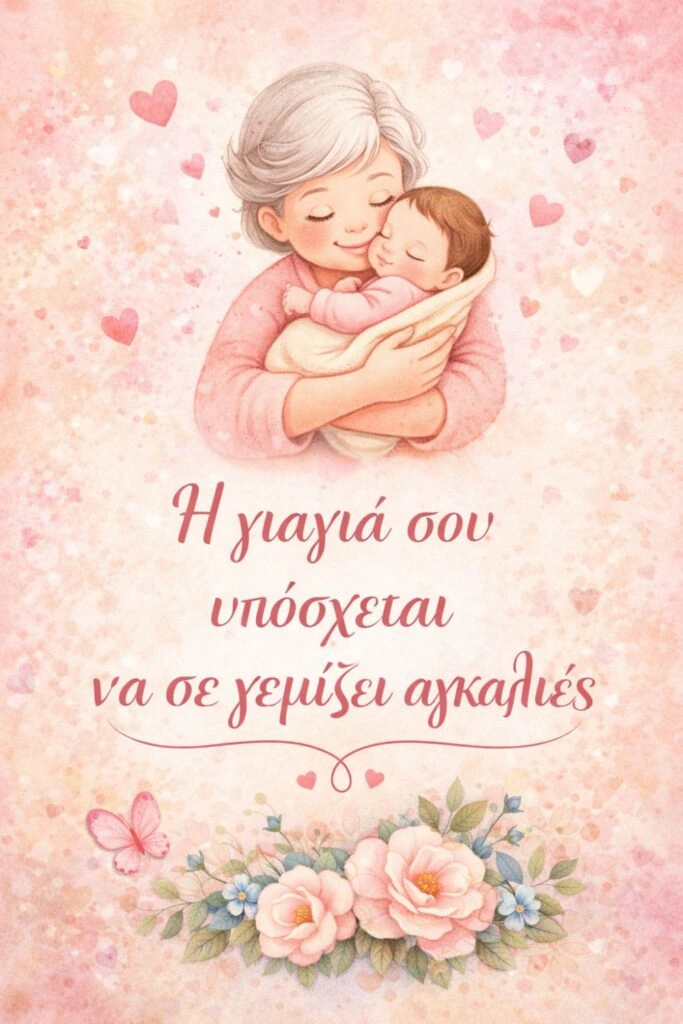 efxes neogenito giagia Ευχές για νεογέννητο από γιαγιά, Η γιαγιά σου υπόσχεται να σε γεμίζει αγκαλιές
