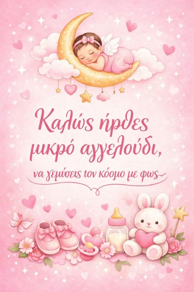 eyxes neogenito koritsi Ευχές για νεογέννητο κορίτσι, Καλώς ήρθες μικρό αγγελούδι