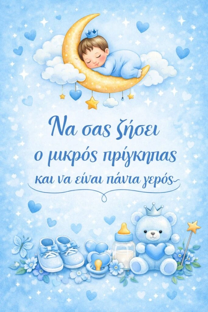 eyxes neogennito agori Ευχές για νεογέννητο αγόρι, Να σας ζήσει ο μικρός πρίγκηπας