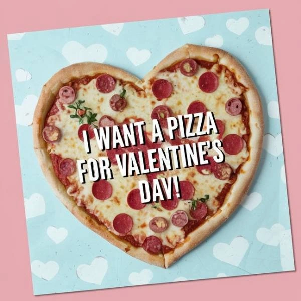 I want a pizza for Valentine's Day
