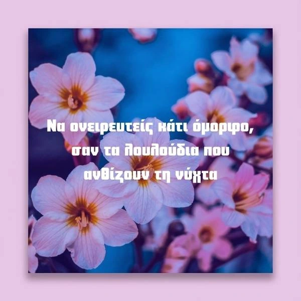 Καληνύχτα με λουλούδια