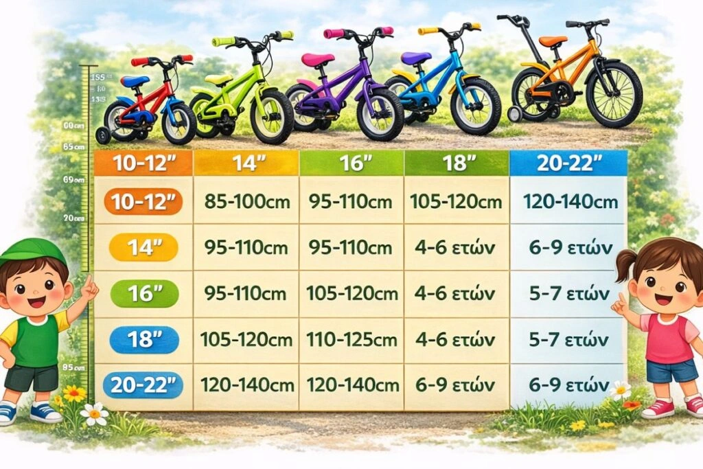 Πίνακας Μέγεθος Τροχού (Ίντσες)