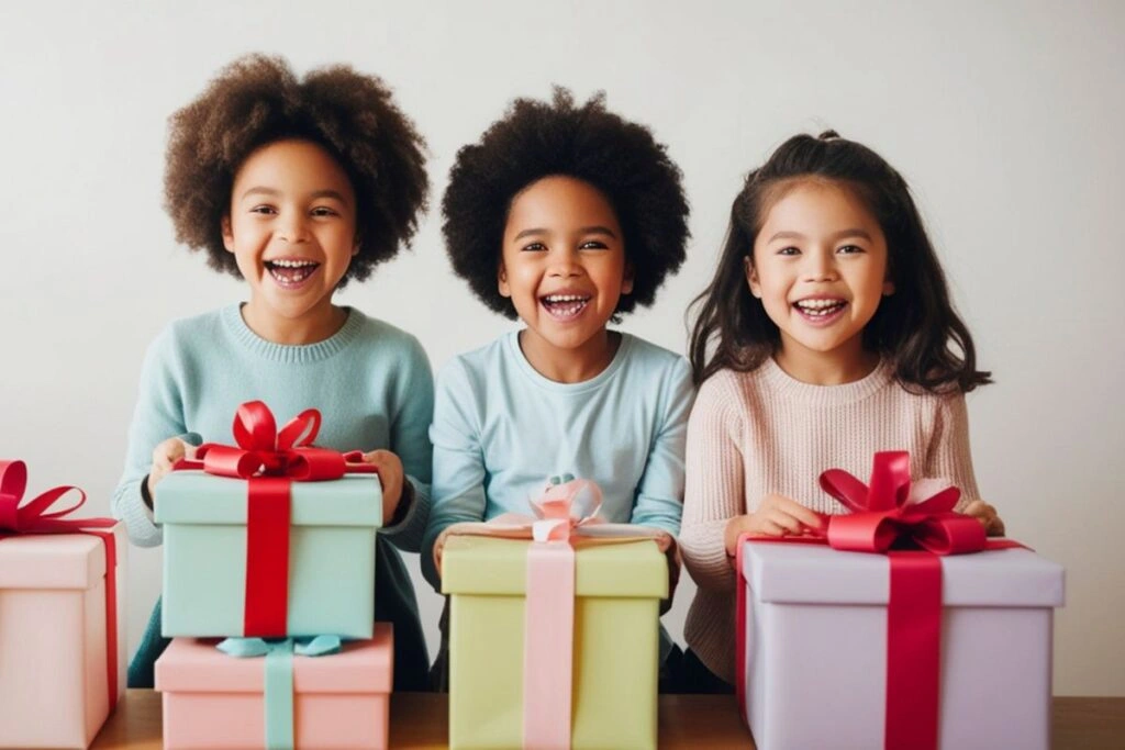 Παιδιά που κρατάνε δώρα γενεθλίων