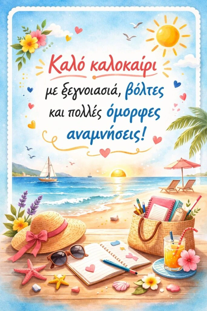Ευχές για καλό καλοκαίρι σε δασκάλα