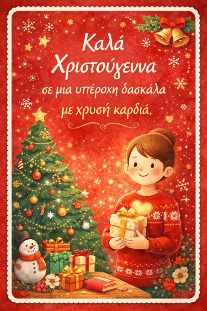Χριστουγεννιάτικες ευχές για δασκάλα