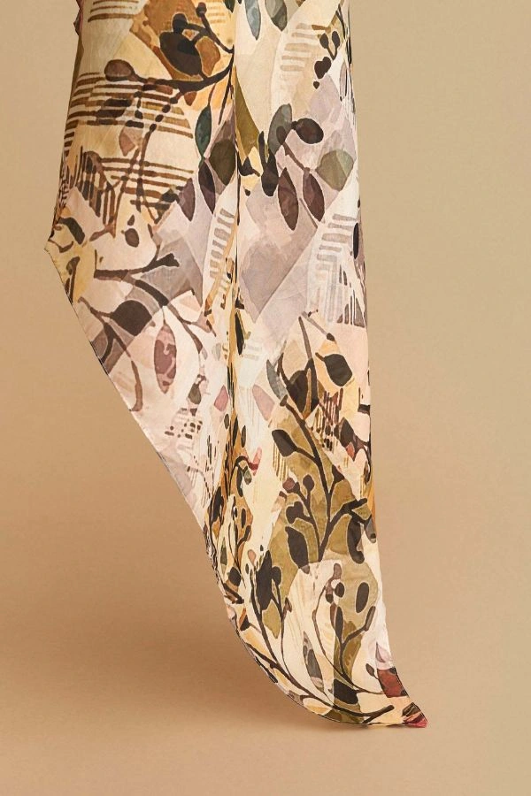 Φουλάρι Μεταξωτό σε Καφέ