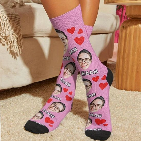 Fashion χαρούμενες κάλτσες με φωτογραφία