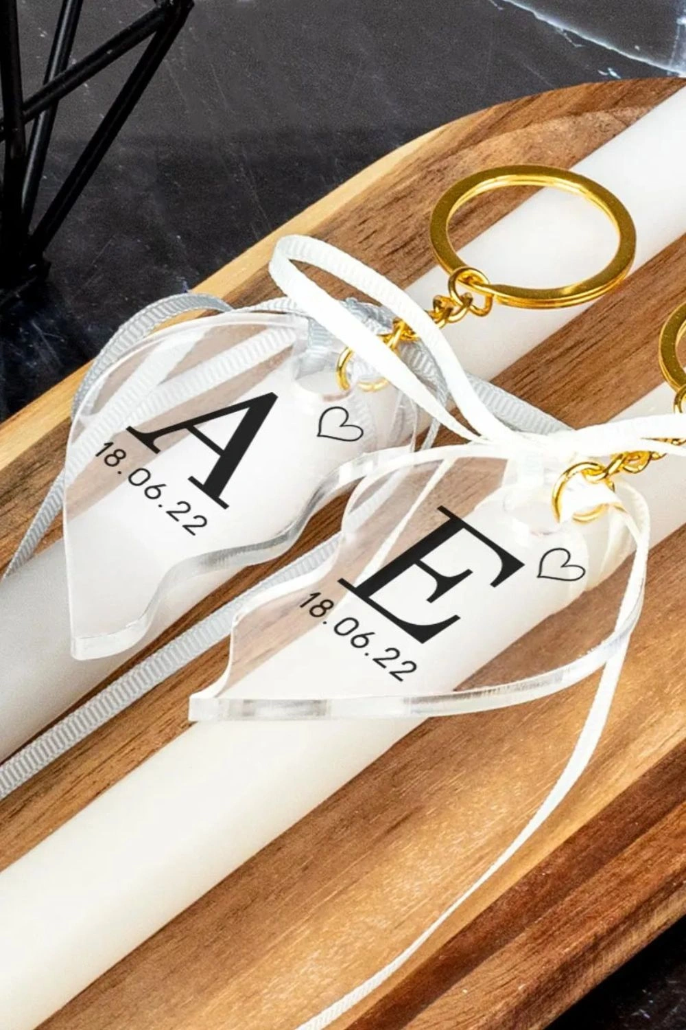 2 Λαμπάδες με Μπρελοκ Κλειδιών, Passion Letters