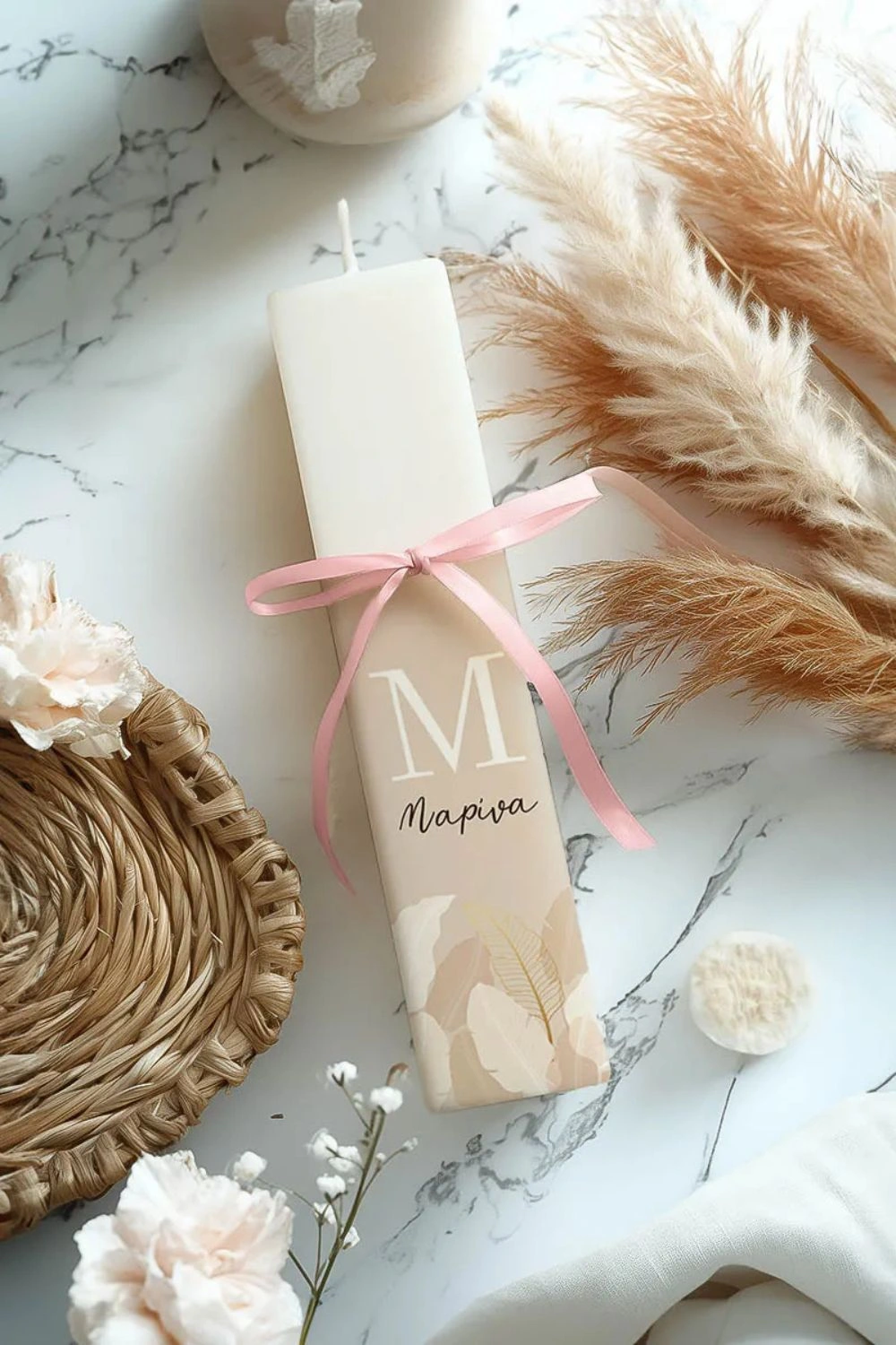 Χειροποίητη Λαμπάδα Πλακέ