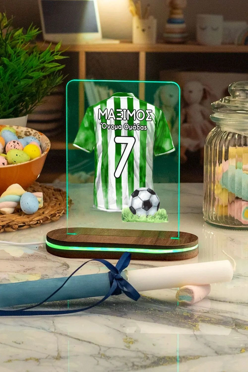 Φωτιστικό Led με Λαμπάδα και Πράσινη Φανέλα