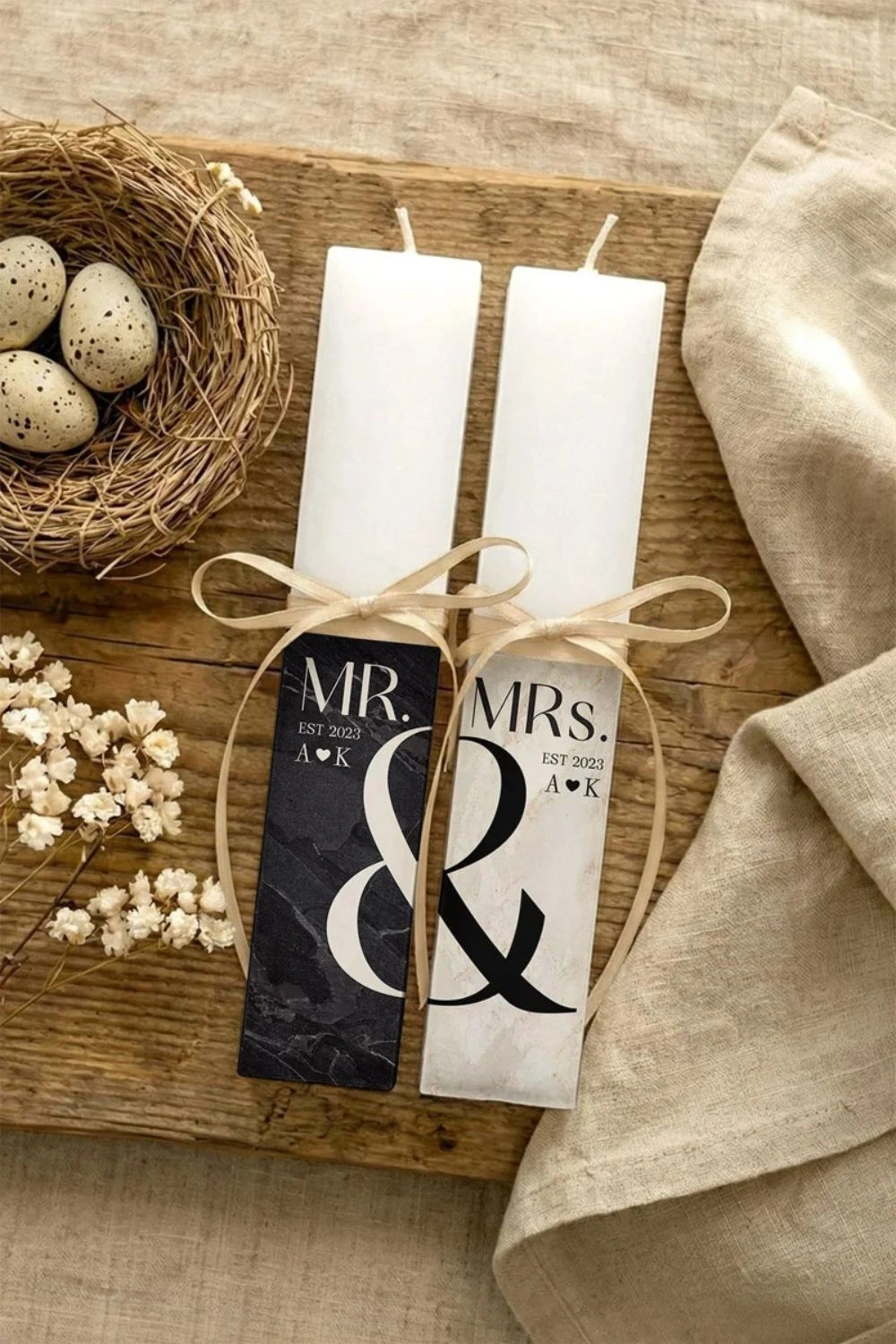 2 Χειροποίητες Πασχαλινές Λαμπάδες για ζευγάρια