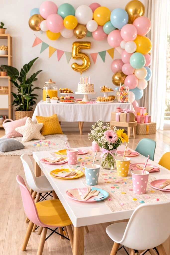 Γιορτινή παιδική γιορτή με λεία στοιχεία