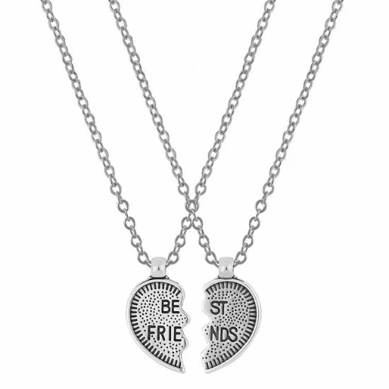 Σετ κολιέ φιλίας με καρδιά