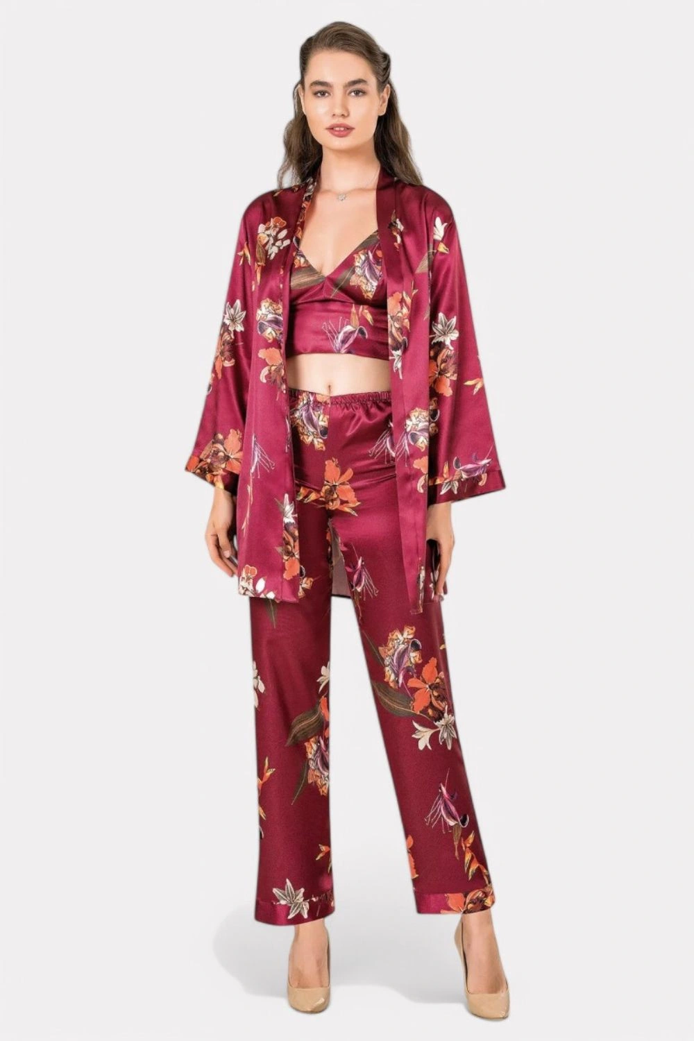 Σετ Πιτζάμα με σατέν ρόμπα