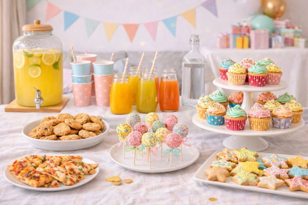 Τραπέζι για παιδικό πάρτι με γλυκίσματα